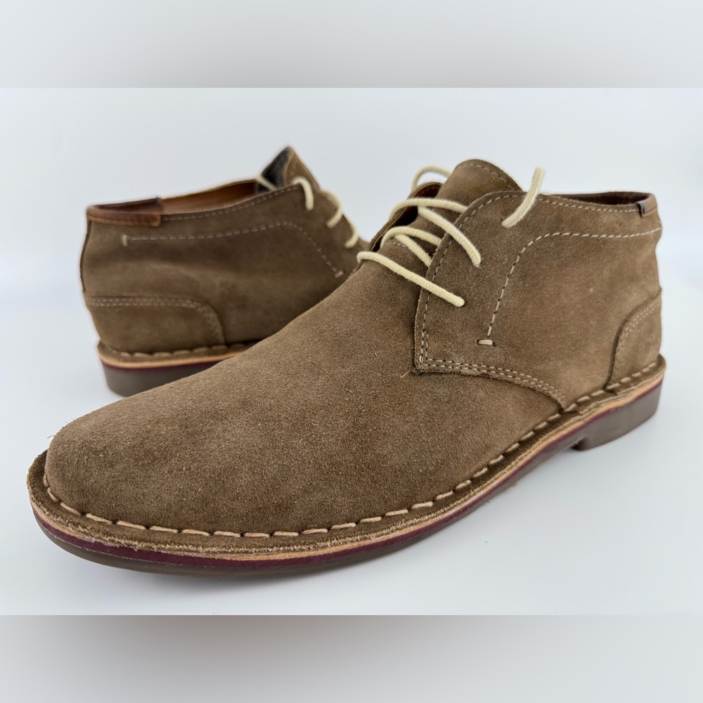 Kenneth Cole Reaction Men's Desert Sun Suede Chukka Boots, Taupe Size 10